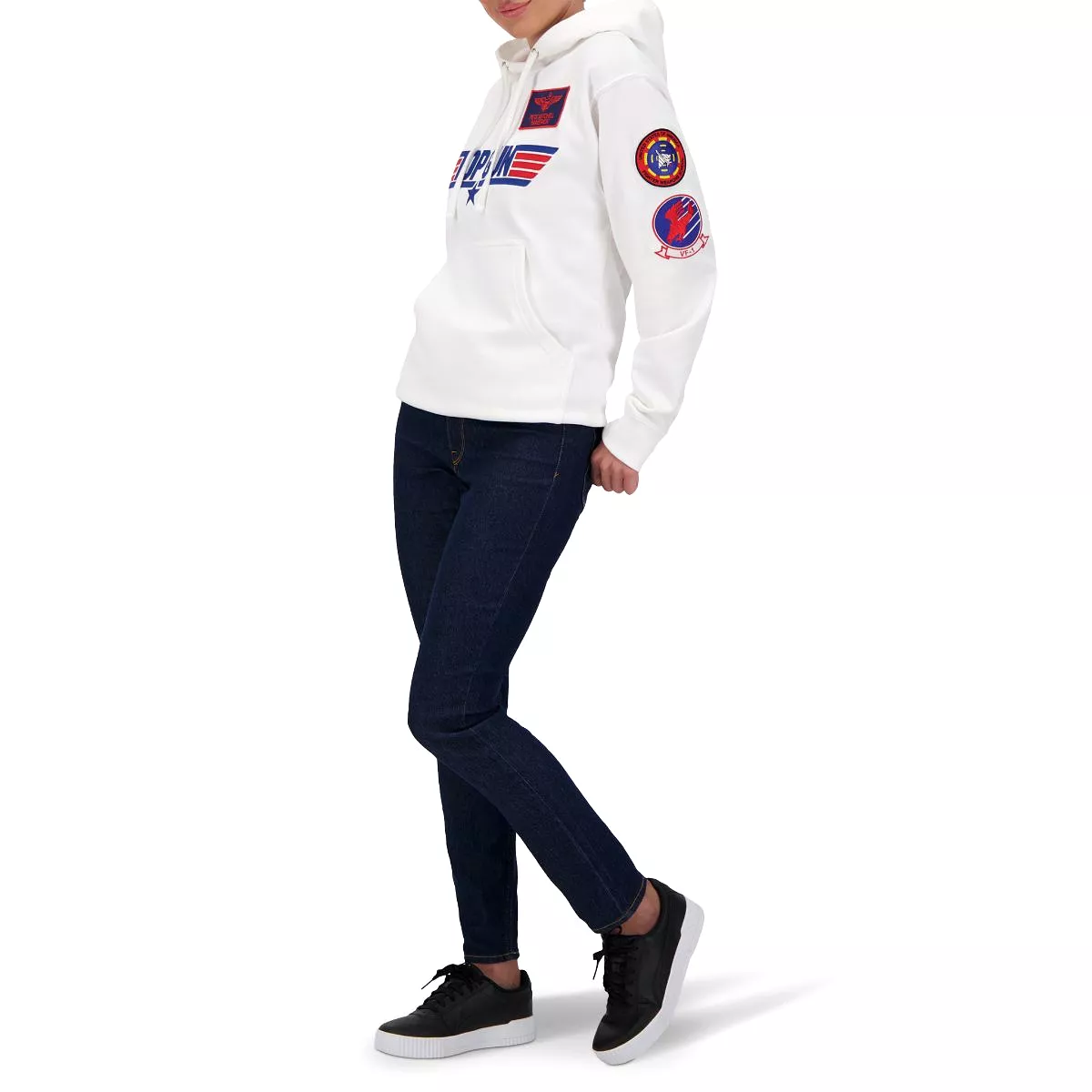 TOP GUN Unisex Logo Hoodie - WHITE