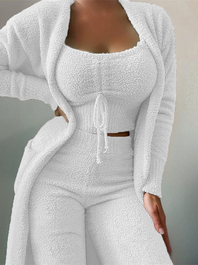 Ultimate Comfort 3-Piece Women's Fleece Pajama Ensemble