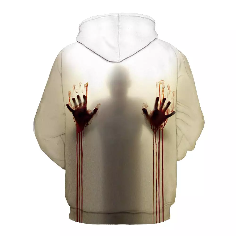 Unisex 3D Print Wound Horror Blood Hoodies Jumper