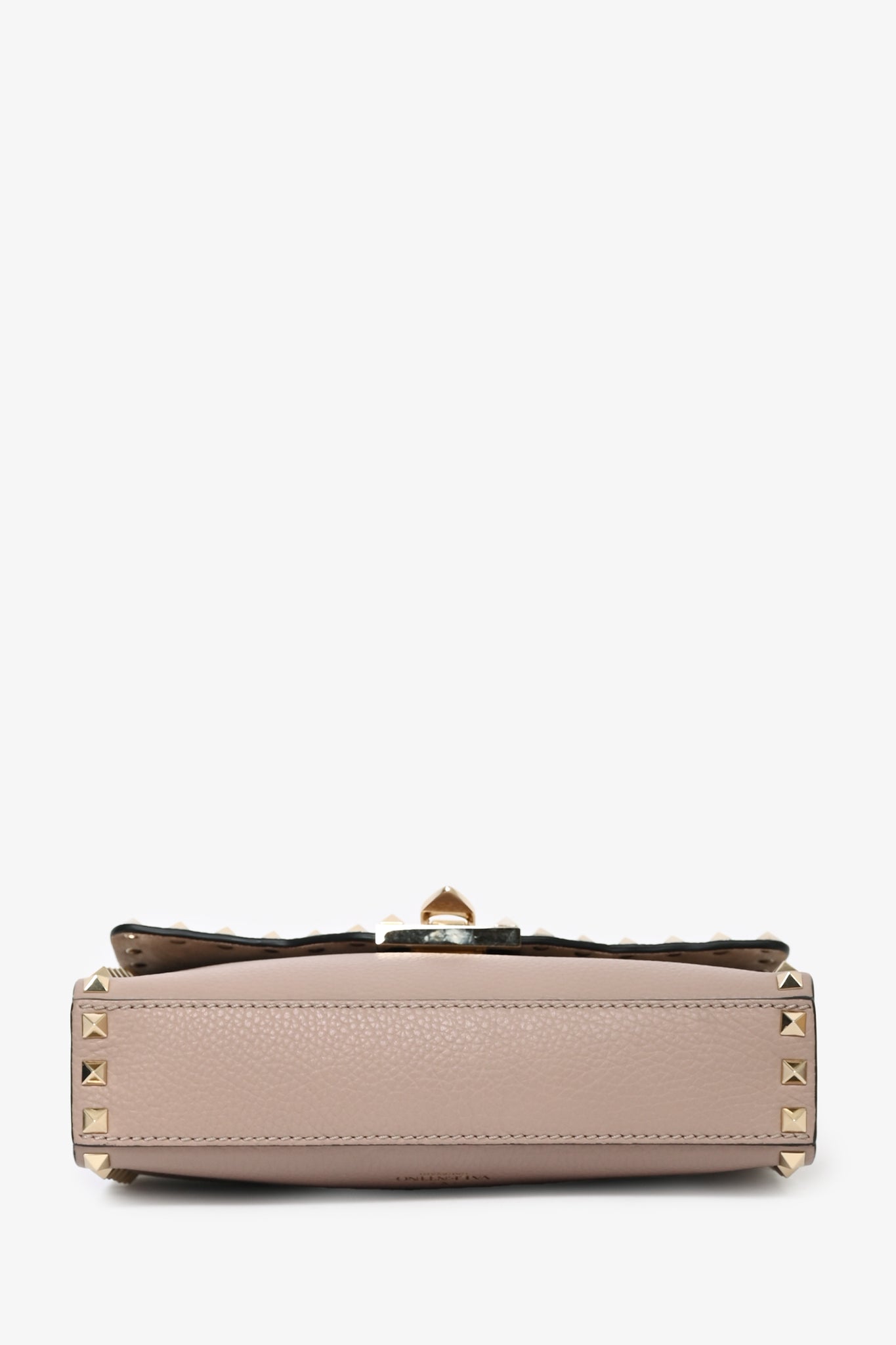 Valentino Taupe Grained Leather Rockstud Medium Crossbody