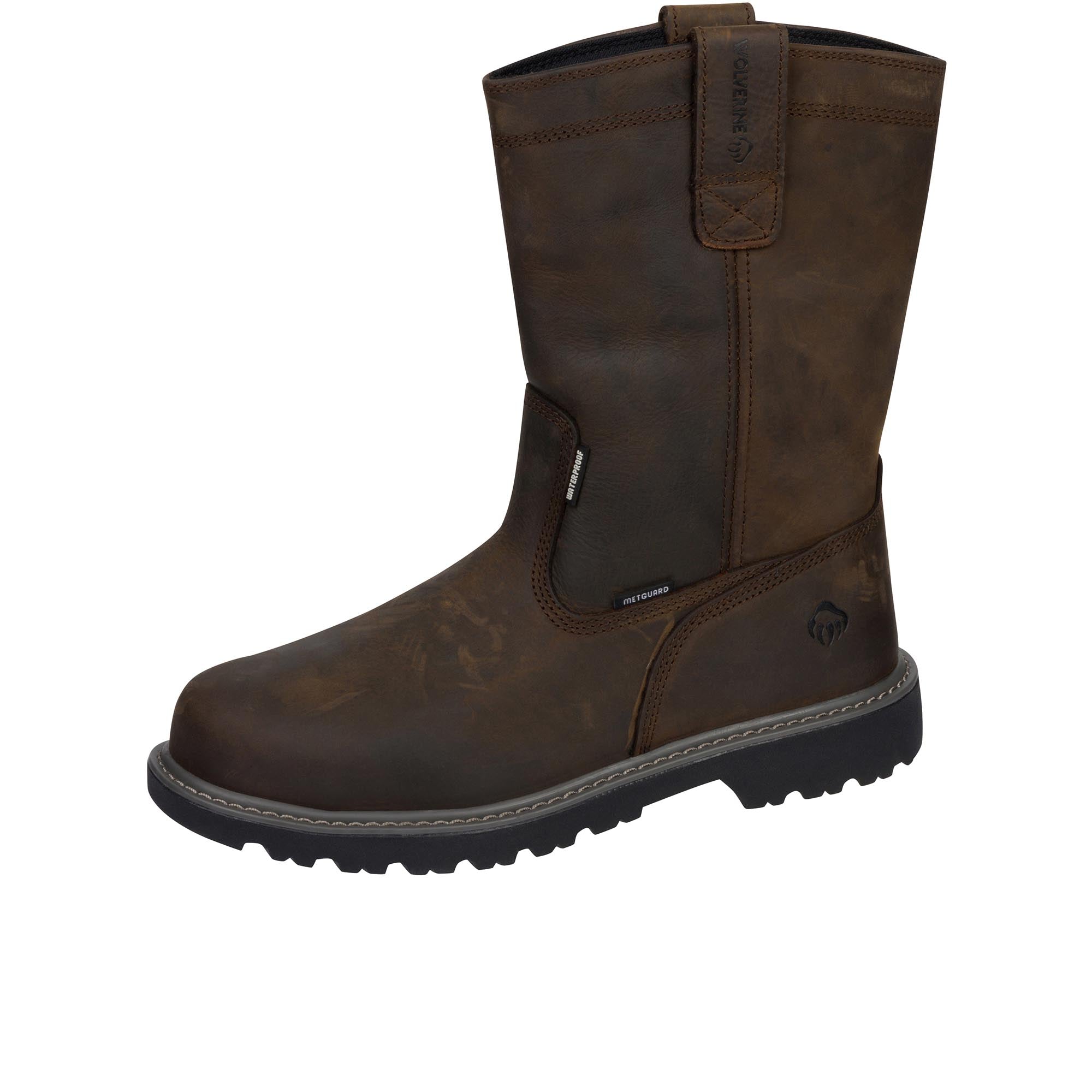 Wolverine Floorhand Internal Met Guard Wellington Steel Toe Dark Coffee