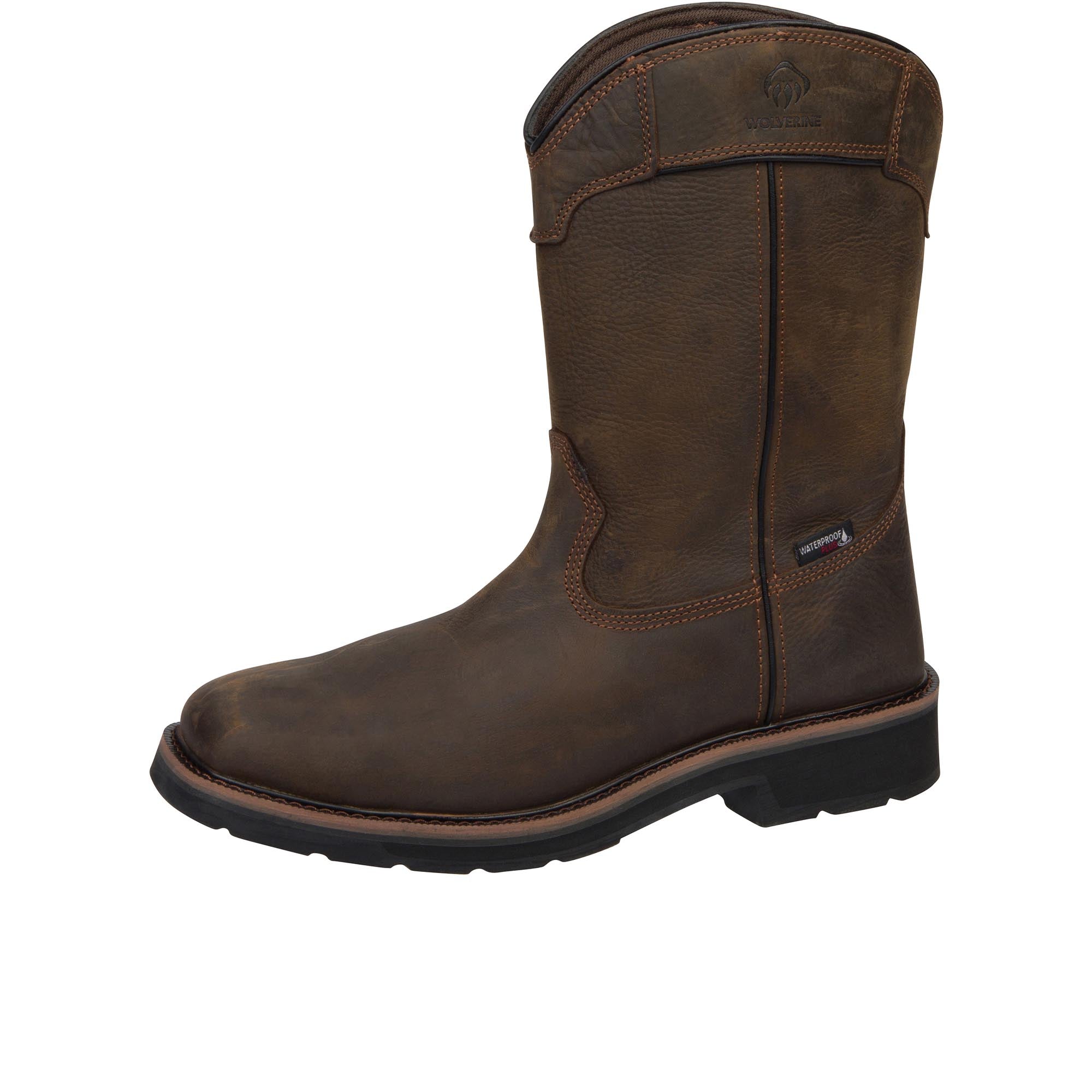 Wolverine Rancher Pull-Tab Wellington Work Boot Steel Toe Dark Coffee